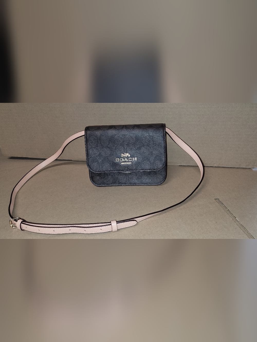 Coach Brown Signature Crossbody with Pink Strap - Picture 10 of 10